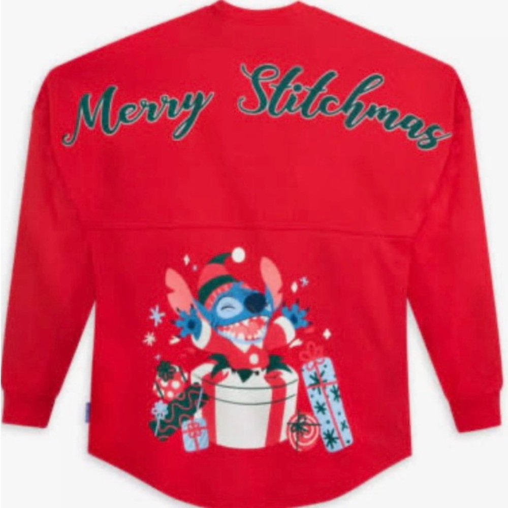 Disney Red Long Sleeve Merry Stitchmas Spirit Jersey NWT